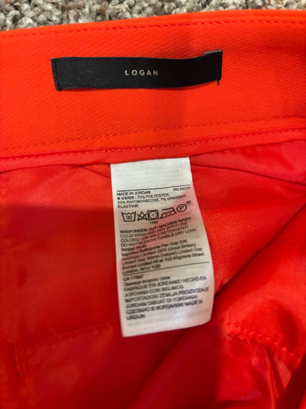 Banana Republic Vibrant Orange-Red Tailored Logan Pants NWOT - Picture 5 of 5